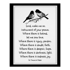st_francis_of_assisi_prayer_with_little_birds_poster ...