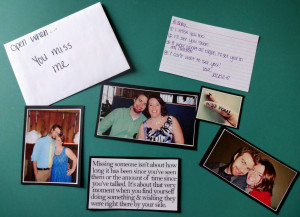This letter has a few pictures of us in it for him to have until I see ...