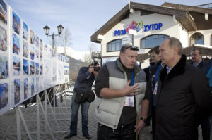 President Vladimir Putin with Interros president Vladimir Potanin ...