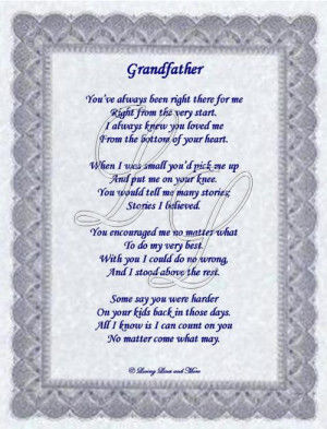 Grandfather poem is for the grandfather who has loved you all his life ...