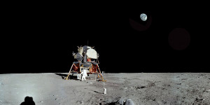 Apollo 11 EASEP + Earth Wallpaper