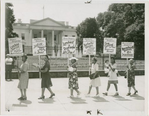 African American women protest about unfair treatment, and injustice ...