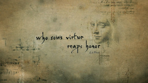 Initial styleframe for Leonardo da Vinci's quote.