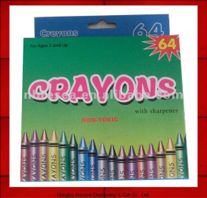 2012 new 64pcs colored crayon packs funny drawing
