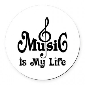 Band Gifts > Band Auto > Music Is My Life Quote Round Car Magnet
