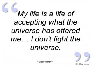 my life is a life of accepting what the ziggy marley