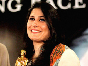 Sharmeen Obaid-Chinoy holds her Oscar after a news conference in ...