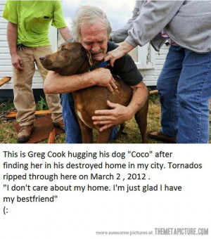 Funny photos old man hugging dog cute