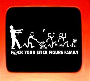 ... on Figure Family Sticker Zombie Nobody Cares Funny Car New Decal