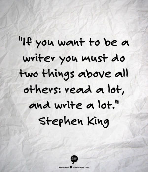 Stephen King | writing quote | QOTD For more writing quotes, follow me ...