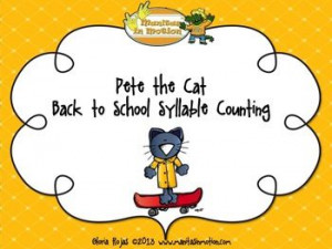 Pete the Cat Back to School Syllable Counting