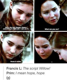 ... Hunger Games Humor / Willow / Prim / Katniss / Peeta / Catching Fire
