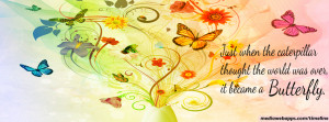 Butterfly quote timeline cover banner