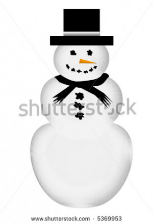 Black Snowman With Buttons