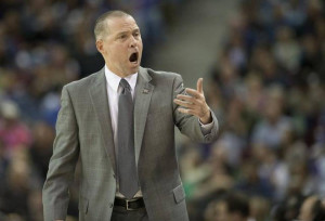 Sacramento Kings head coach Michael Malone reacts to a call during his