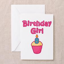Cupcake Birthday Girl 8 Greeting Card for