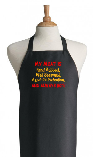 Details about My Meat Is Always HOT! Funny Black Barbecue Apron