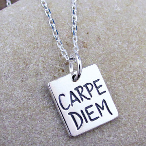 Carpe Diem Necklace - Latin Quote Jewelry - Inspirational Charm