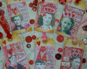 Women VALENTINE TAGS Collage Sheet PDF - art vintage saying old party ...