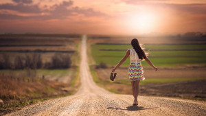 Lonely Girl Walking On Road Wallpaper,Images,Pictures,Photos,HD ...