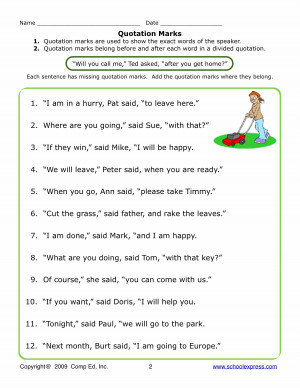 Quotation Worksheets