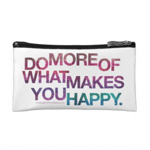 inspirational Happy quote Glitter Clutch Makeup Bags