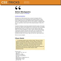 Blockquote Examples by CSS-Tricks