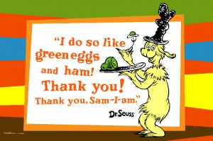 Green Eggs and Ham with quote, 20 x 30 Poster Print