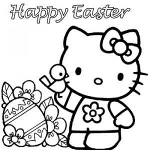 hello kitty easter coloring pages printable