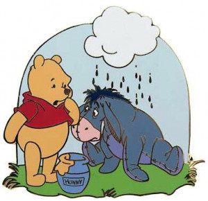 ... Come True > Pins > Winnie the Pooh with Eeyore under rain cloud pin