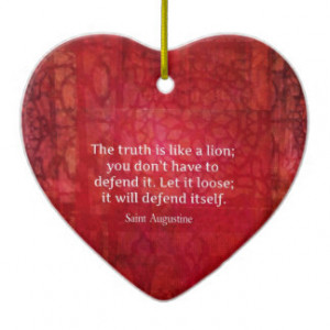 St. Augustine inspirational quote on TRUTH Double-Sided Heart Ceramic ...