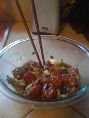 AHI POKE. I've been cravin this ever since I left Hawaii. First time ...