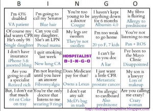 Hospitalist ICU Bingo Card. See the other nurse ICU bingo card too!