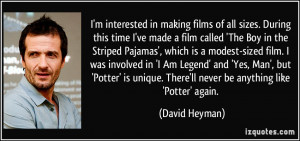 ... film. I was involved in 'I Am Legend' and 'Yes, Man', but 'Potter' is