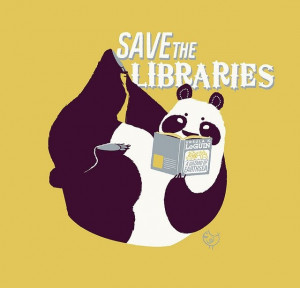 Happy panda loves libaries