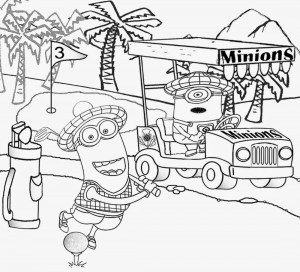 Minion Beach Coloring Pages