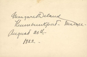 MARGARET DELAND SIGNATURE S 08 26 1922