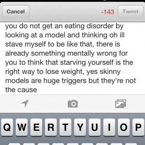 something mentally wrong for you to think that starving yourself ...