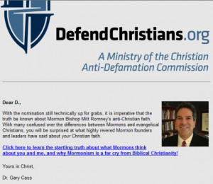 Christian Anti-Defamation Commission claims that Mitt Romney is anti ...