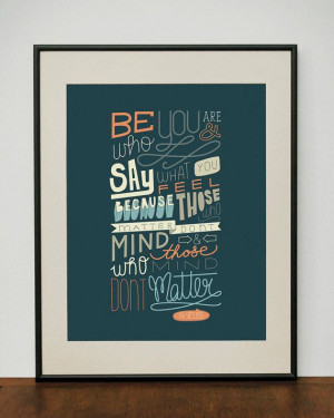 Dr. Seuss Quote 11x14 Typography Art Print. $23.00, via Etsy.