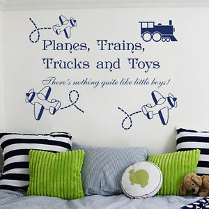 Wall-Decal-Planes-Trains-Trucks-and-Toys-Quote-Boy-Nursery-Bedroom ...