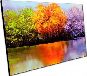 And Yellow Blooming Trees Painting Landscape Modern Art
