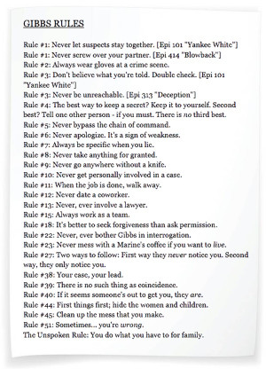 love Gibbs and his rules. :-)
