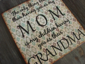 Distressed Wood MOM GRANDMA Quote Wall Sign - vintage look - The only ...