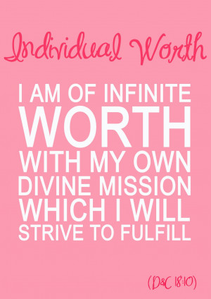 Young Women Personal Progress Prints.