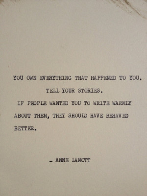 THE ANNE LAMOTT: Typewriter quote on 5x7 cardstock