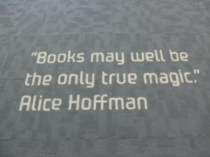 ... carpet features several quotes about books, reading and libraries