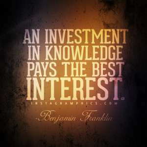 ... In Knowledge Benjamin Franklin Quote graphic from Instagramphics