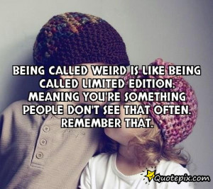 Being Weird Limited Edition Quote Facebook Cover Picture