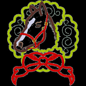 Christmas (A174) Xmas Wreath With Horse Applique 6x10